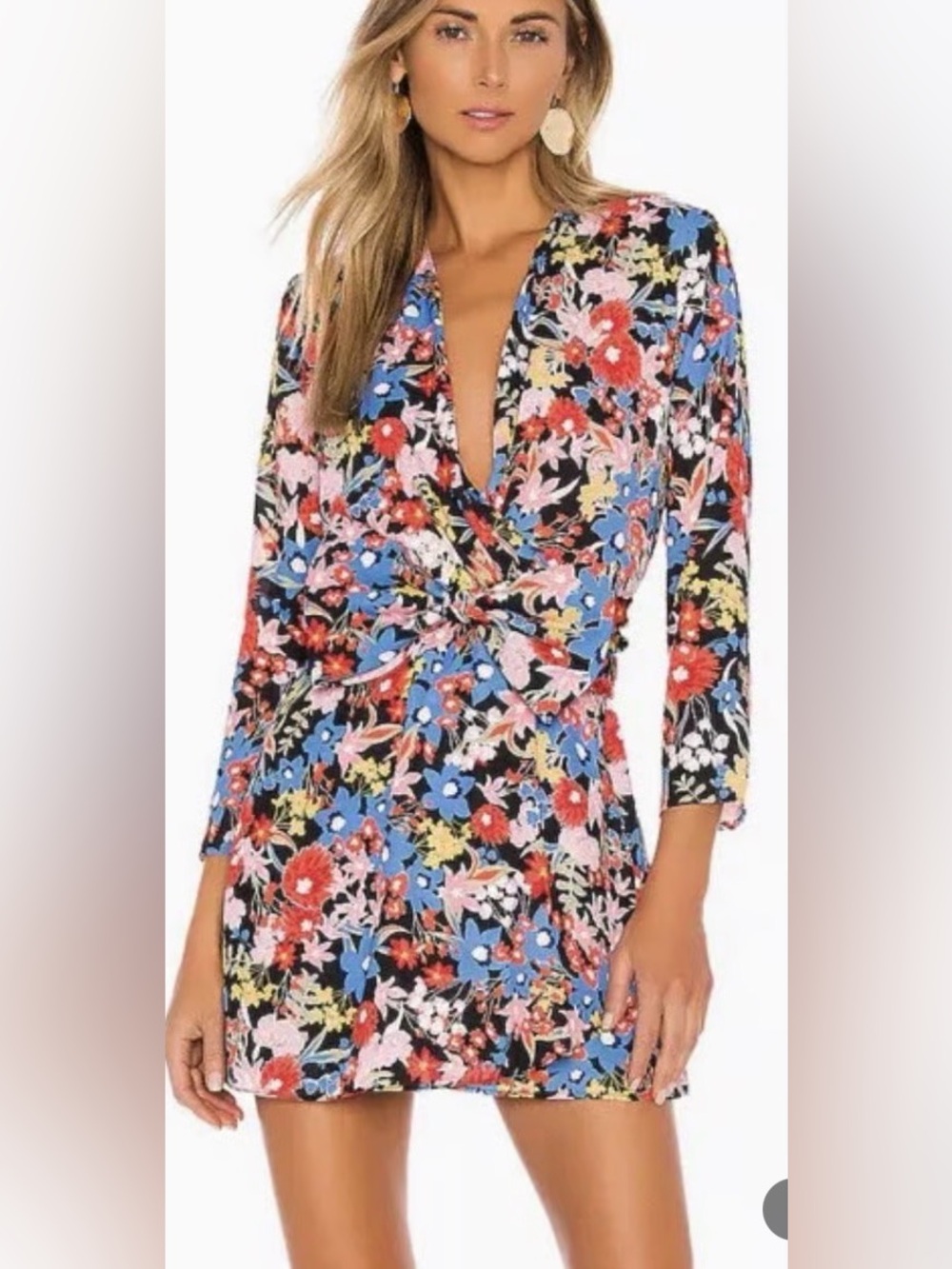 Lost + Wander on or off-shoulders floral-print mini dress size M
